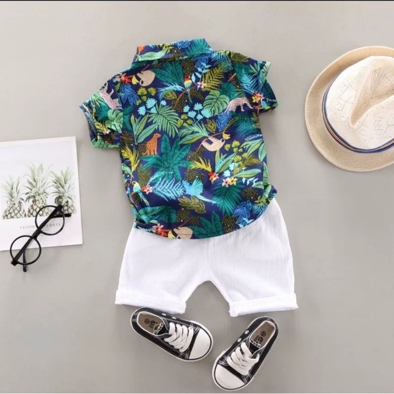 [GET IT QUICKLY] BbBggs CS308 Beach Set Setelan Kemeja Pantai Anak Laki-laki Baju Anak
