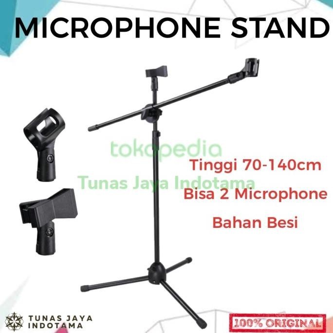 Stand Mic / Standing Microphone Berdiri Lantai Tripod Mt-175