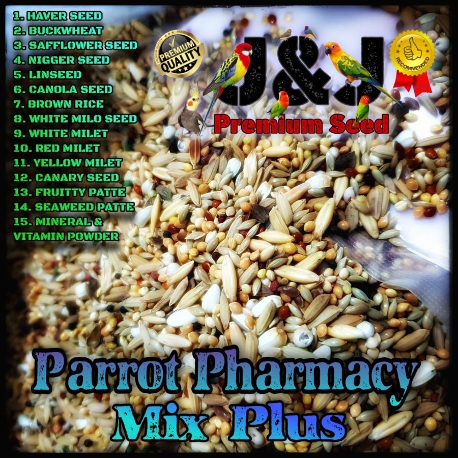 J&J Seed Parrot Pharmacy X Plus (Ppm+) 10Kg Pakan Ternak