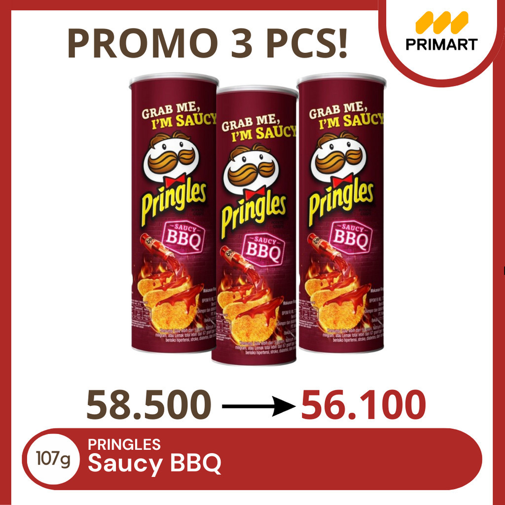 

BUNDLING 3 PCS PRINGLES PRINGLES BARBEQUE 107g