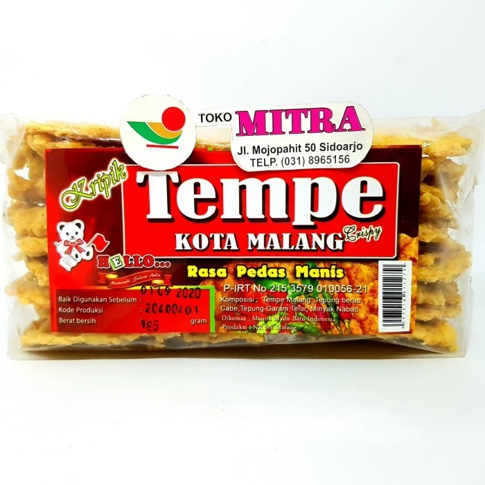 

%$%$%$%$] HELLO KERIPIK TEMPE RASA PEDAS MANIS 185gr KRIPIK OLEH KHAS MALANG