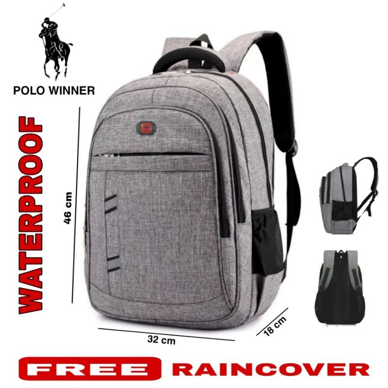 TAS LAPTOP KUAT ANTI AIR // Polo Winner Tas Ransel Laptop Pria Tas Ransel Sekolah Pria Tas Sekolah