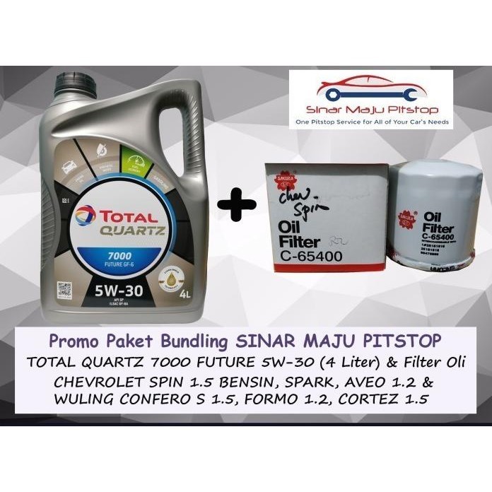 Promo Paket Oli Total Quartz 5W30 & Filter Mobil Wuling Cortez 1.5 Non Turbo Diskon