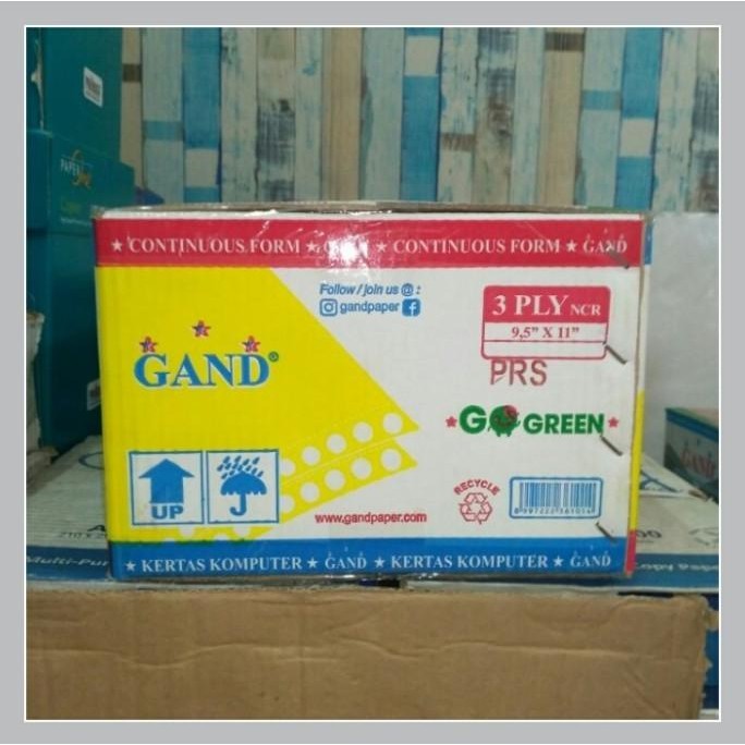 

Gand Continous Form 3 ply belah 2 uk 9,5 x 11"/Kertas komputer.