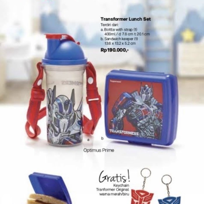 Asli Tempat Makan Dan Minum Anak Tupperware Transformer Lunch Set Harga Spesial