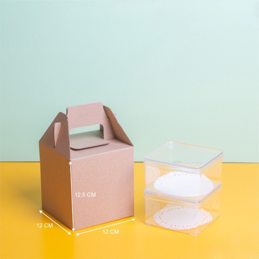 

10 Pcs Dus Jinjing Box isi 2 Toples 250 gr Coklat Polos uk 12 x 12 x 12.5 cm