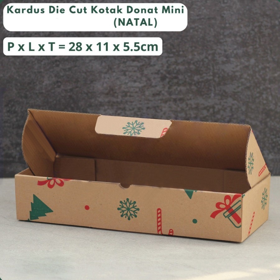 

10 Pcs Kardus Die Cut Cake Box Kotak Kue Coklat Natal size 28 x 11 x 5.5 cm