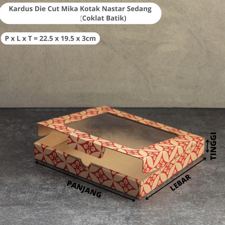 

10 Pcs Kardus Die Cut Kotak Nastar Box Coklat Batik size 22.5 x 19.5 x 3 cm