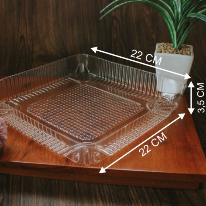 

10 Pcs Mika Tray Kue Puding Cake Tray Bening size 22 x 22 x 3.5 cm