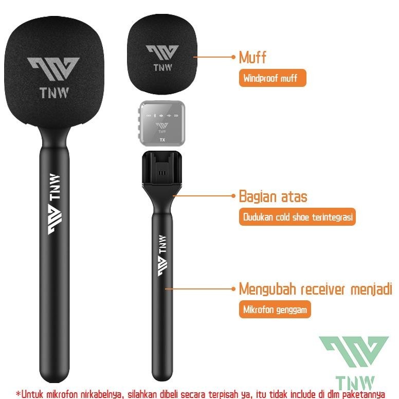 Promo Tahun Baru Tnw Microphone Interview Handle Interview Go Handheld Adapter Untuk Tnw Wireless Microphone N8,N9,N11 Original