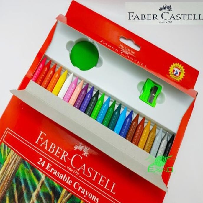 

Crayon Erasable Faber Castell Isi 24 Warna (Crayon Bisa Dihapus)