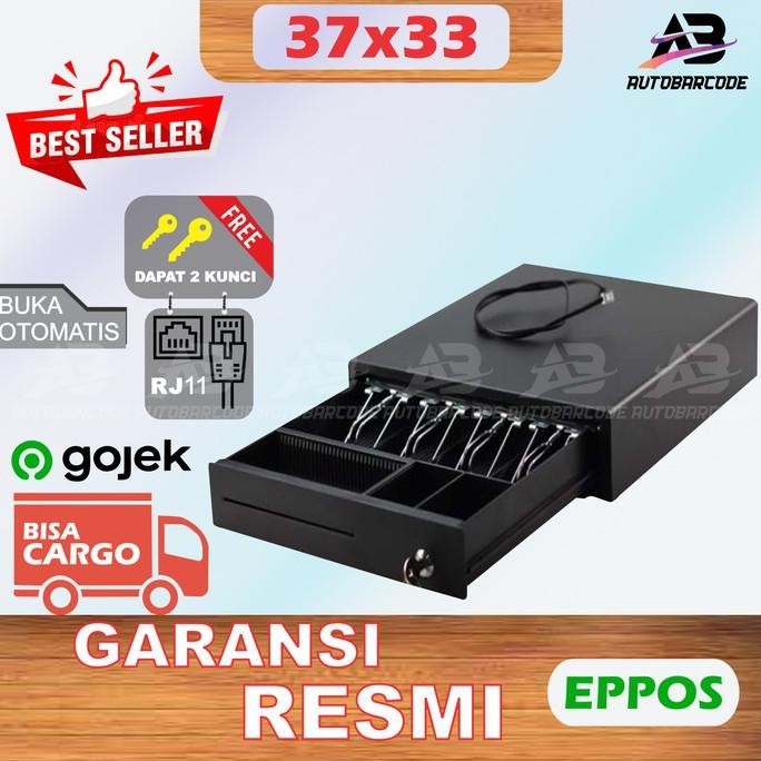 

HARGA DISC - Cash Drawer Mini Eppos 37x33 Laci Kotak Uang Kasir Kecil RJ11