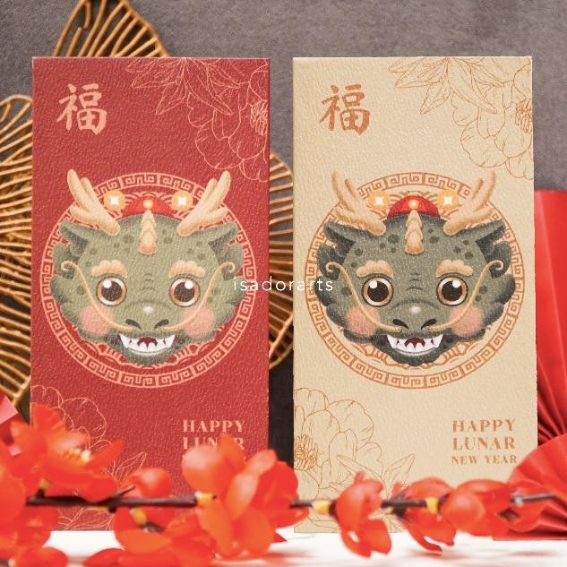 

10Pcs Angpao Imlek 2024 Naga Dragon / Hong Bao / Angpau / Amplop Uang - Long