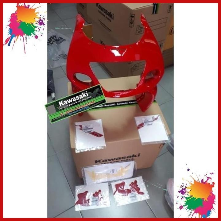 FAIRING ATAS NINJA RR OLD MERAH CABE + STIKER FAIRING ATAS ORIGINAL [RGL]
