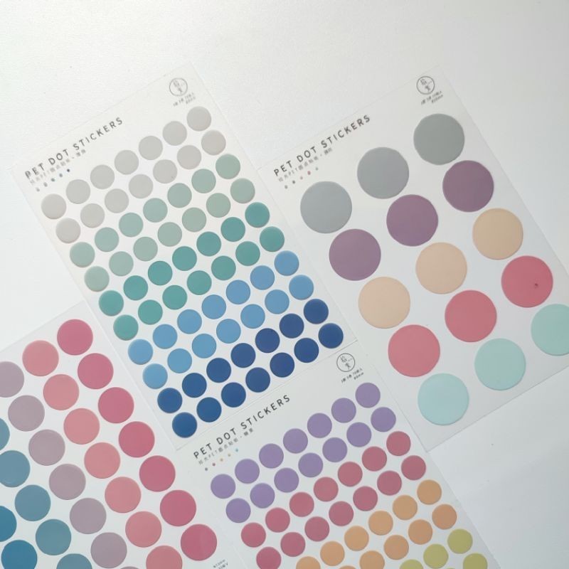 Dotted Sticker Aesthetic | Stiker Dot Bulat Round Warna Aesthetic | Stiker Dekorasi