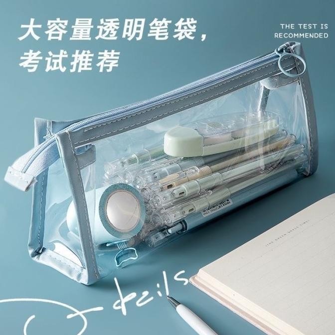 

hap Kotak Pensil Transparan Stationary Organizer Aesthetic Korean Style 06