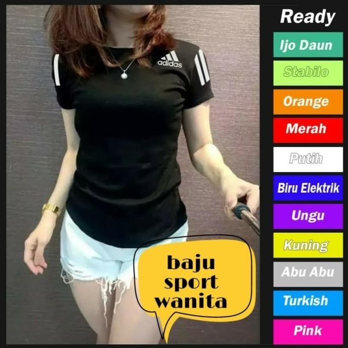 Miliki atasan jersey Baju Kaos Fitnes Lari Gym Olahraga SENAM WANITA Ladies 5 ,.