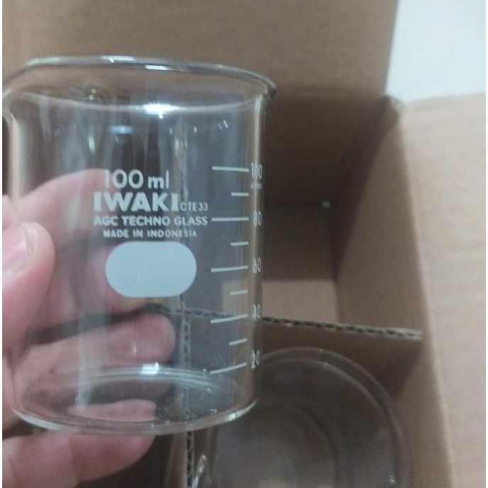 New BEAKER GLASS 50 ML IWAKI GELAS KIMIA GELAS PIALA BEKER LOW FORM ORI 