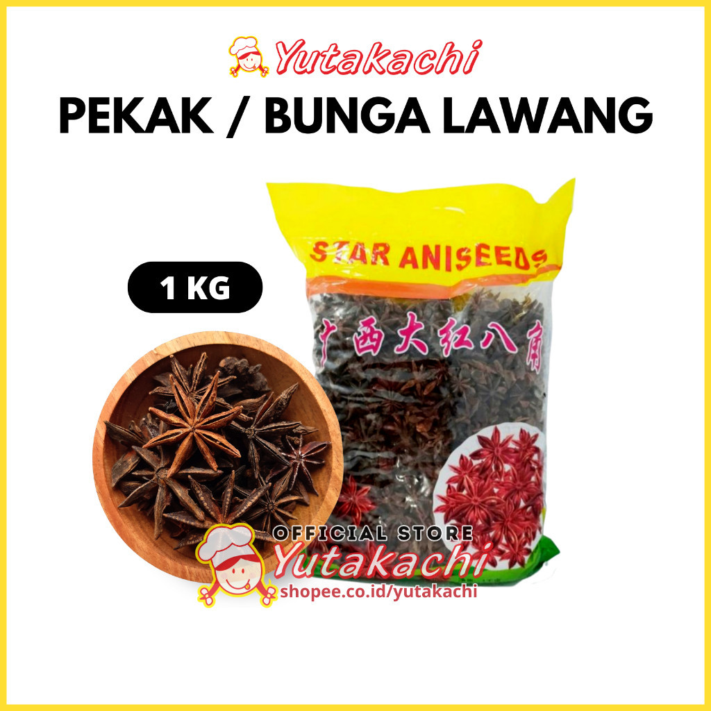 

[MURAH] Pekak Bunga Lawang 1Kg / Whole Star Anise / Pekak Utuh Yutakachi