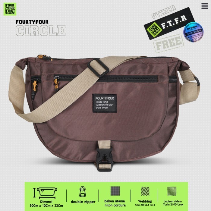 tas selempang pria Tas Selempang Pria FourtyFour Circle - Tas Slingbag Pria - Brown(S7E8) tas selemp