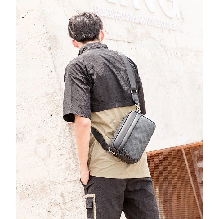 tas selempang pria TS178 Tas Selempang Kulit Pria Chrome Men Crossbody Sling Bag(F4E0) tas pria kere