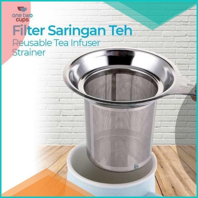 

One Two Cups Filter Saringan Teh Reusable Tea Infuser Strainer 16novz3