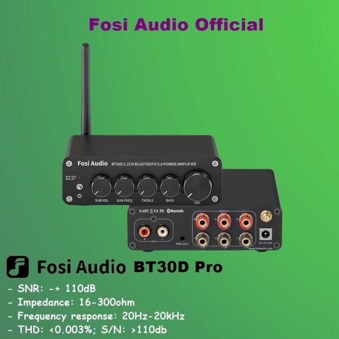 Fosi Audio BT30D Pro BT30 D BT 30D Hi-Fi Bluetooth Receiver Amplifier