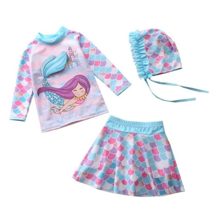 BAJU RENANG ANAK PEREMPUAN BAJU RENANG MUSLIM IMPORT 4-11 TAHUN BAJU