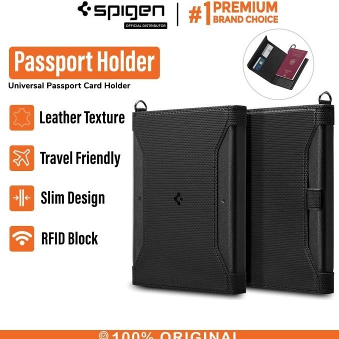 Universal Passport Holder Card Slot Wallet Spigen Dompet Leather RFID