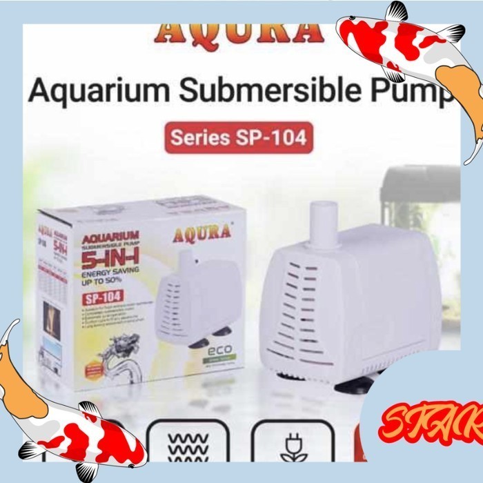 Jual AQURA Pompa Air Celup Aquarium AQURA SP 104 SP104 23 watt putih