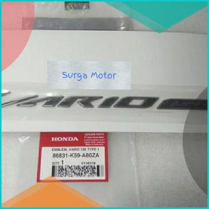 Emblem Vario Idling Stop New Vario 150 keyless 2018 tipe 1 ORI AHM 16n