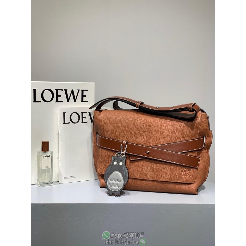 Loewe masculine military flap messenger bag shoulder commuter tote