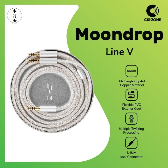 Moondrop Line V 6N Single Crystal Copper Dual 3.5MM Upgrade Cable