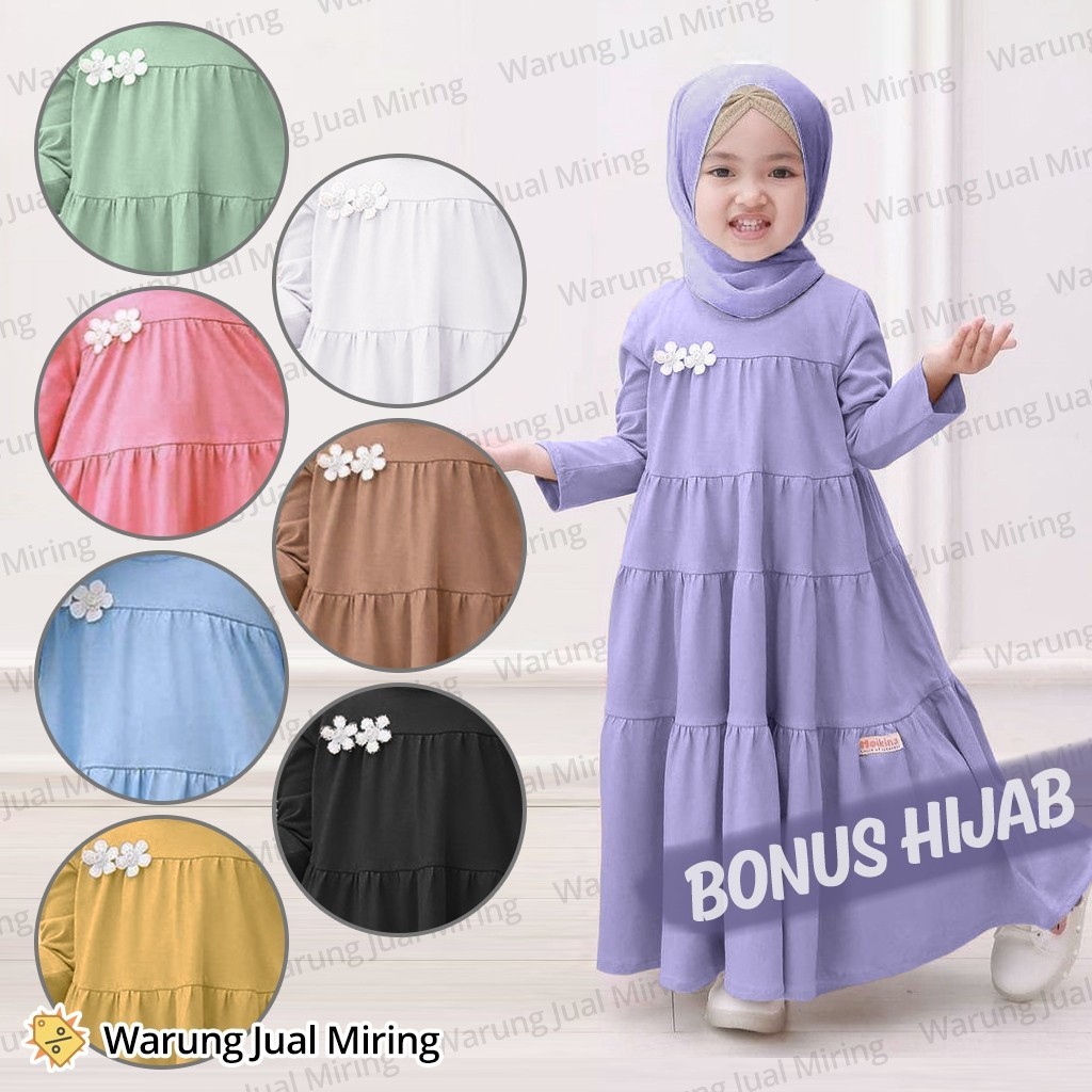 Stelan Ansk Gamiss Gamis Anak Perempuan Terbaru 2024 Bahan Crinkle Gms Perempuan 2 Tahun Baju Muslim