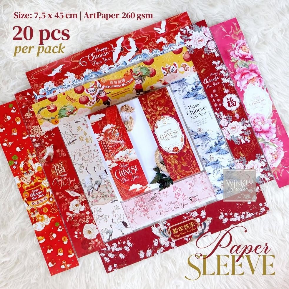 

Tawaran Khusus" 20pcs LONG Paper BELT Imlek 2024 / Sleeve Kotak Parcel Sincia / Label Panjang Hampers ||