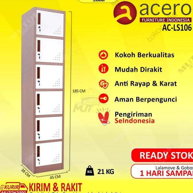 

Best Sales Acero Ac-Ls106 Loker Besi Locker Besi 6 Pintu Full Plat Pengiriman Cepat