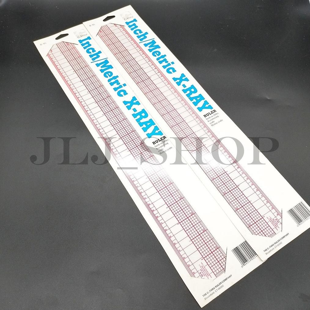 

BERKUALITAS Penggaris pola/skala plastik-inch /metric x-ray 45cm/18" B95