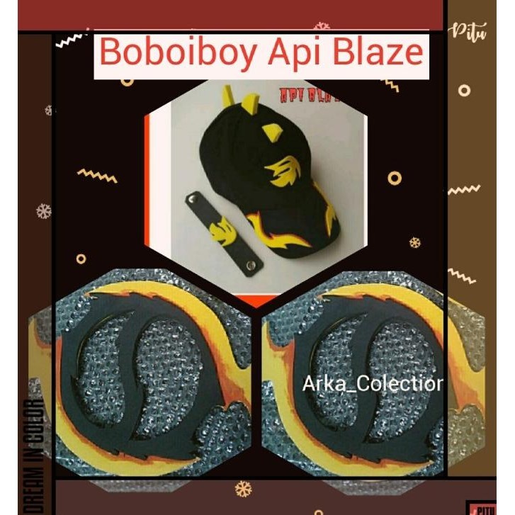 Boboiboy Api Blaze (Topi + Gelang + 2Cakra)