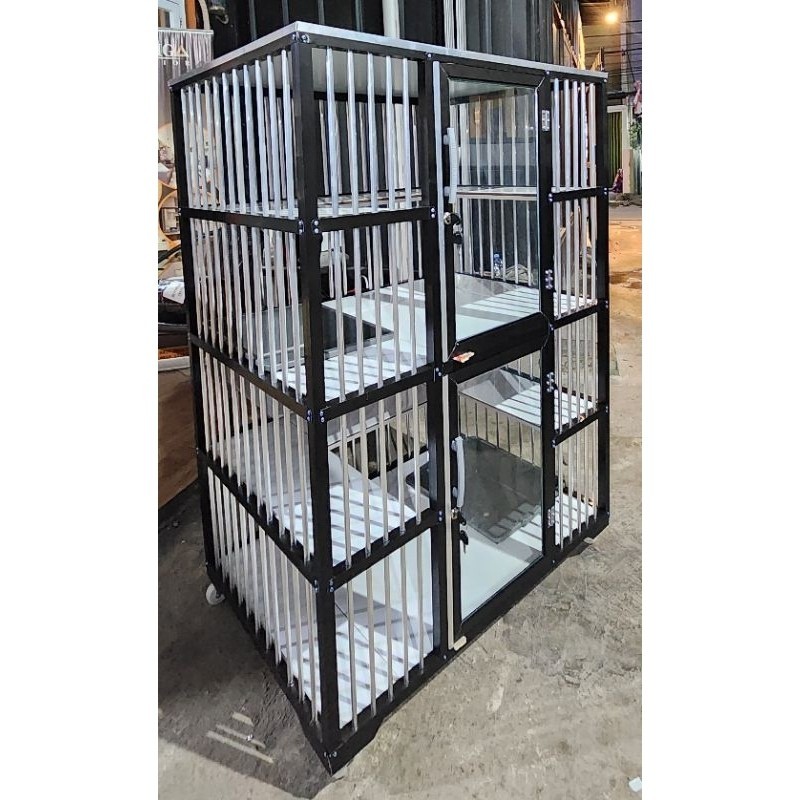 PROMO KANDANG Kandang Kucing Aluminium 2 Tingka 2 Pintu Letter U