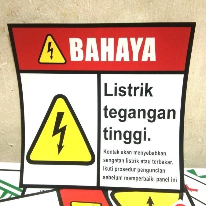 

STIKER SIGN 20x20 BAHAYA LISTRIK TEGANGAN TINGGI PANEL RAMBU K3 PABRIK