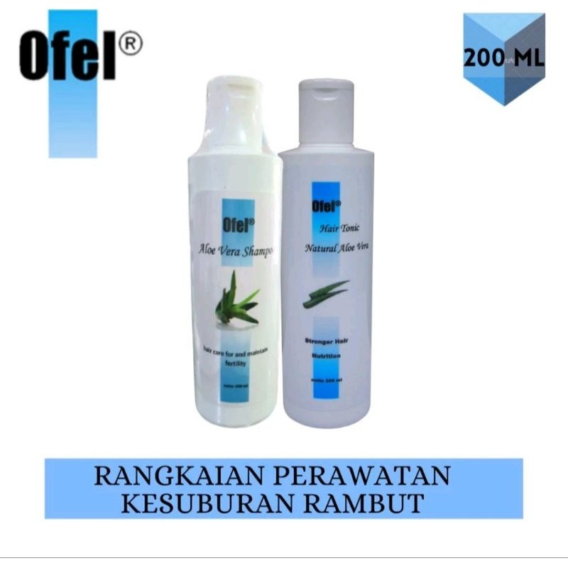 OFEL SHAMPOO DAN HAIR TONIC ALOEVERA /SERI PERAWATAN KESUBURAN RAMBUT 200 ML