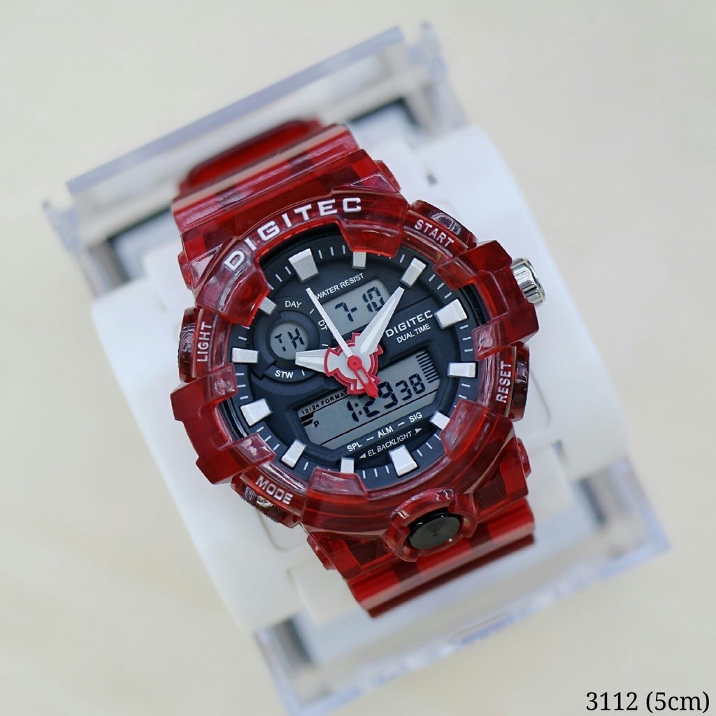 JAM TANGAN FASHION SPORT PRIA DIGITEC 3112 DUALTIME ORIGINAL ANTI AIR