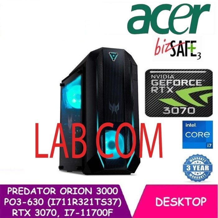 READY Acer Predator Orion 3000 11th Gen i7-11700F 32GB RAM 1TB SSD RTX 3070