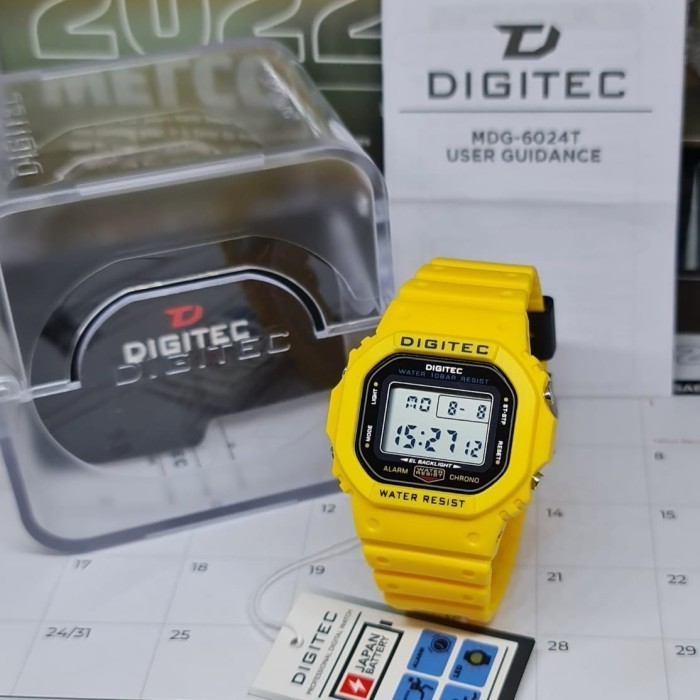 Jam Tangan Pria Digitec Dg 6024 Kuning Digital Original
