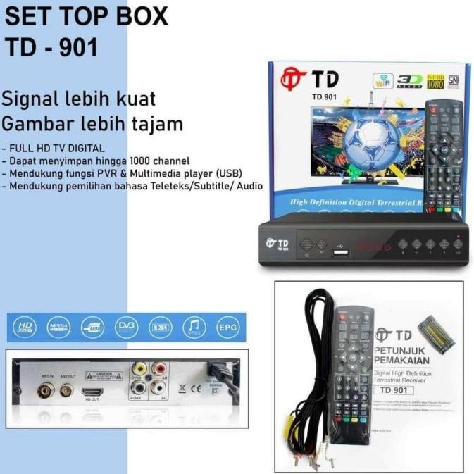 Ready stock] STB Set Top Box VDR V-21 DVB T2 TV Siaran Digital HDMI Receiver