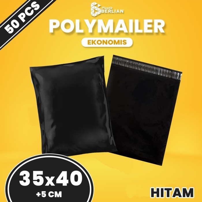 

DISKON Plastik Amplop Packaging Polymailer Ekonomis 35x40 isi 50 - Hitam