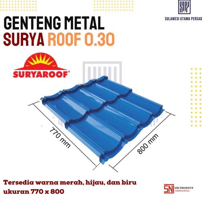 yang dicari@@@@] Genteng Metal Surya Roof 0.30 Biru Merah Dan Hijau