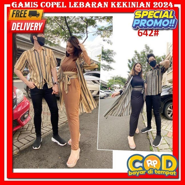 Gamis Couple Pasangan Kekinian Sarimbitan Keluarga Gami Kopelan Ied Mubarak Gamis Lebaran 2024 Terba