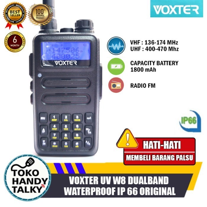 VOXTER UV W8 HT DUALBAND VOXTER UV W8 HT WATERPROOF IP 66 ORIGINAL