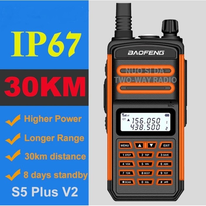 HT BF-S5 PLUS WALKIE TALKIE UHF VHF RADIO18W 9500MAH UP TO 30KM